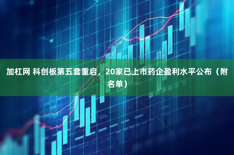 加杠网 科创板第五套重启，20家已上市药企盈利水平公布（附名单）